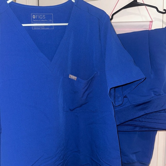 Royal Blue Figs Scrub Set - Picture 2 of 3